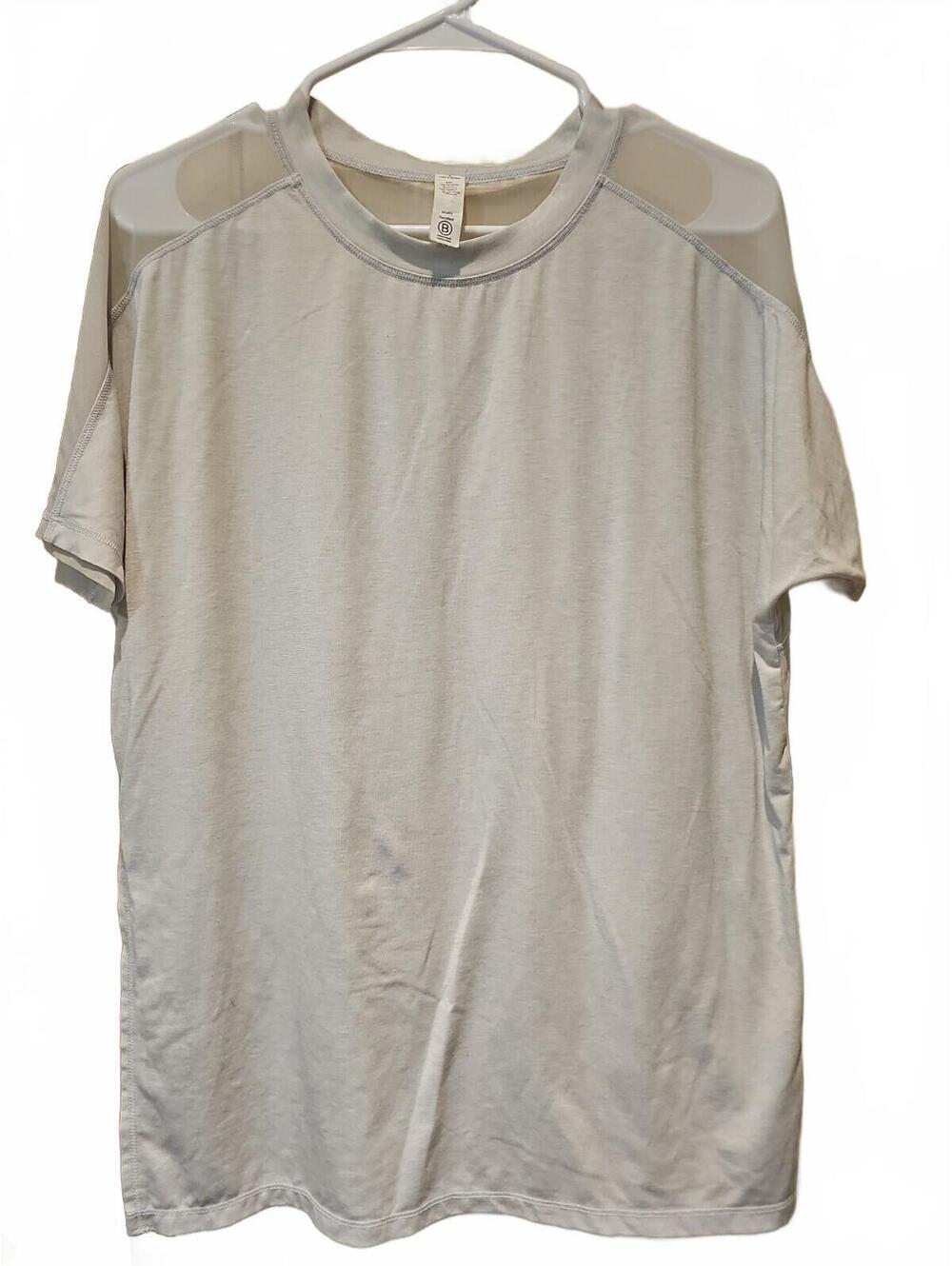 Athleta Essence Mesh Wanderlust Tee Shirt Small Pale Gray Athleisure Oversized